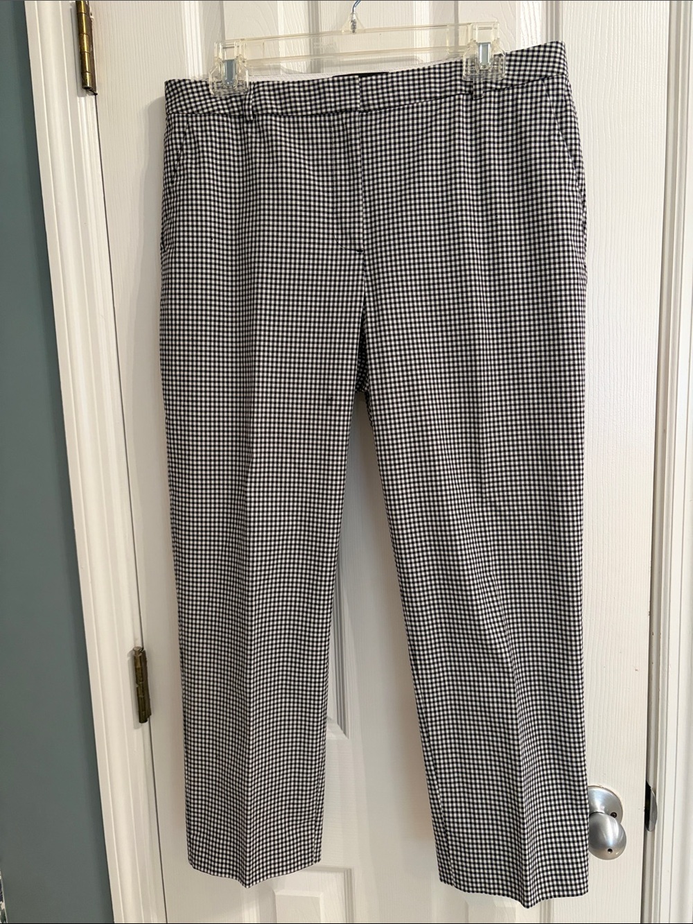 Talbots Size 8 Black and White Gingham Check Lined Pants - Excellent Condition